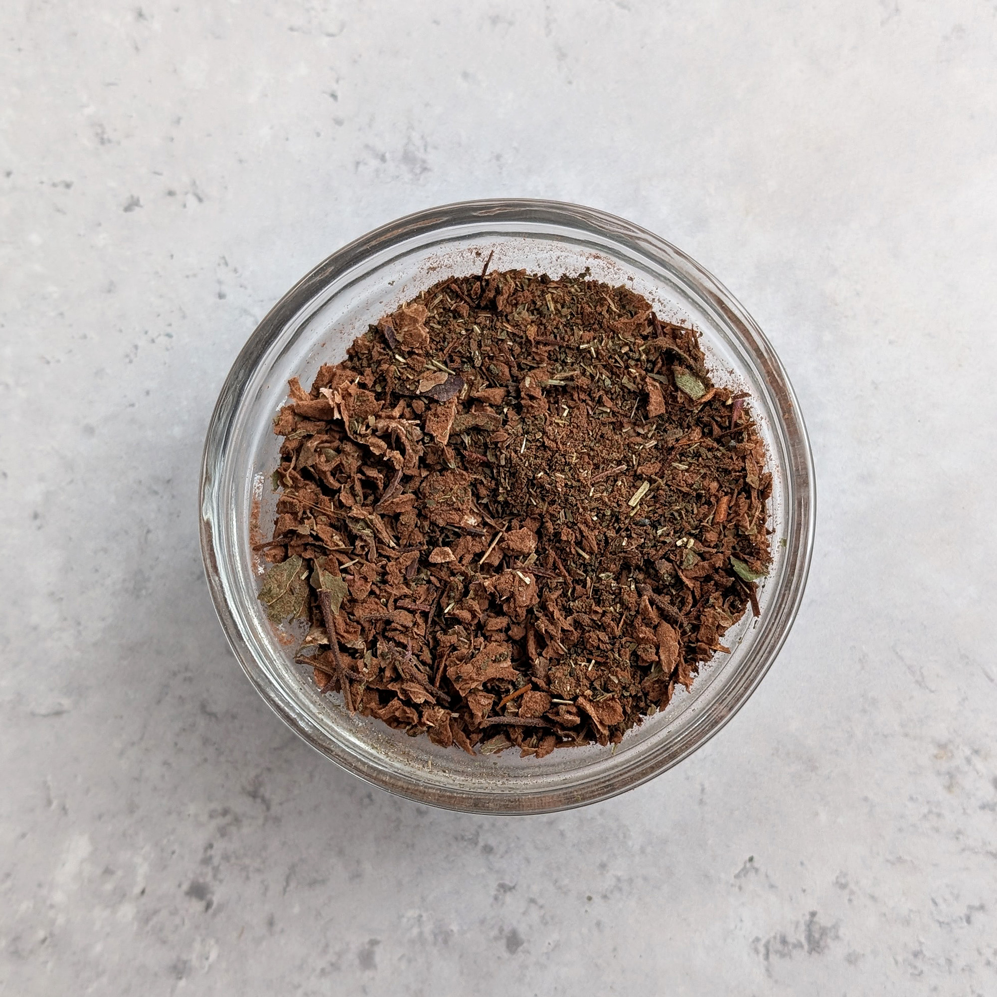 chocolate orange tea blend in bowl photo