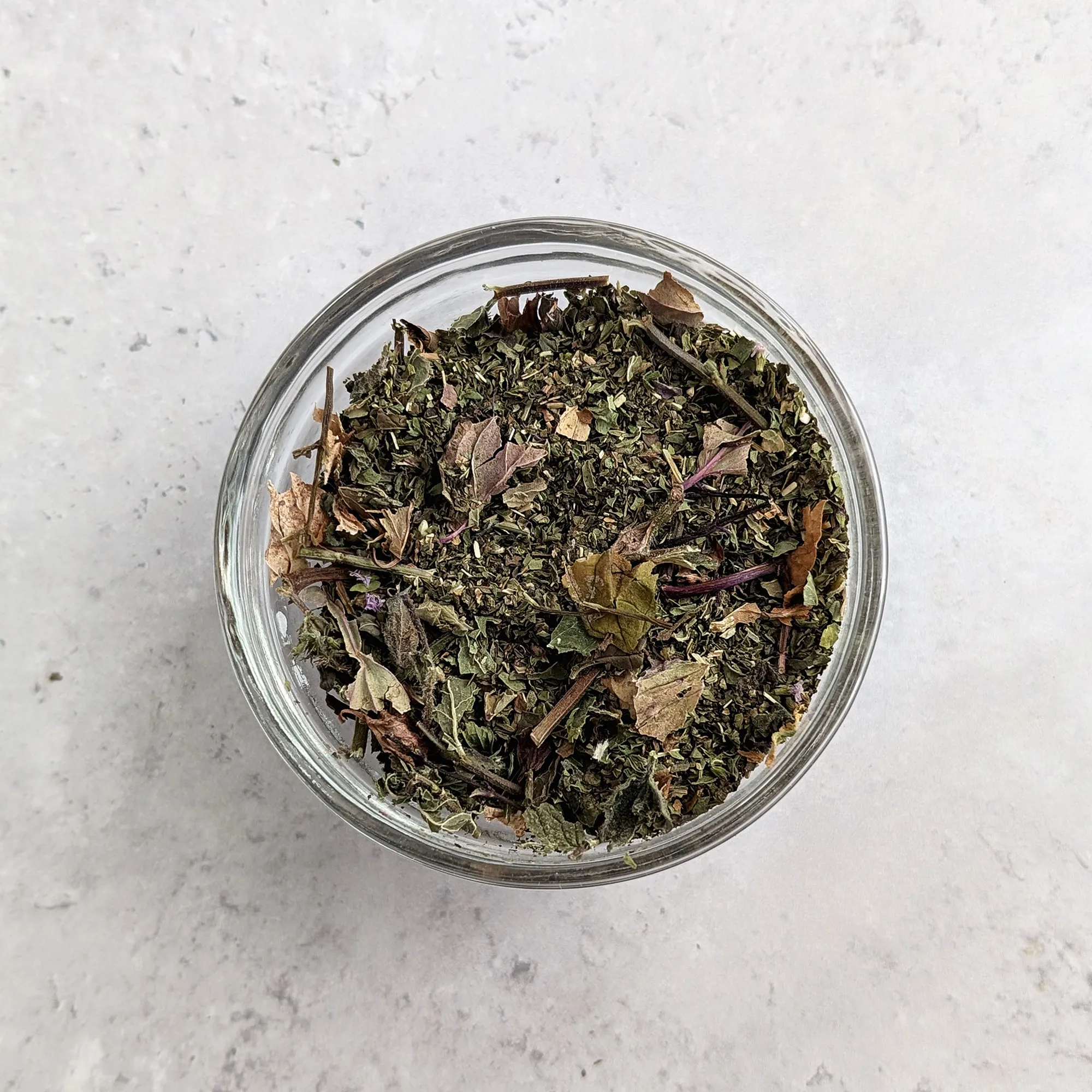 pure mint tea blend in bowl photo