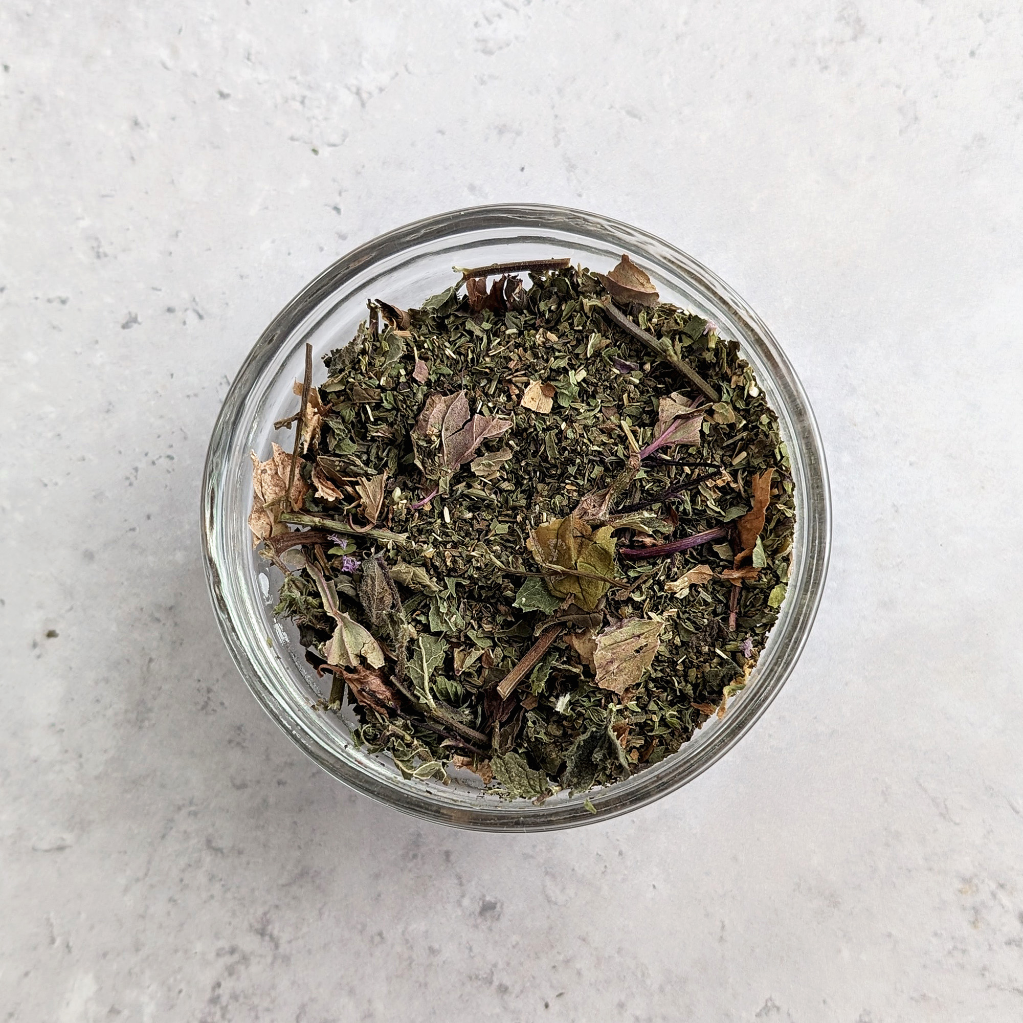 pure mint tea blend in bowl photo