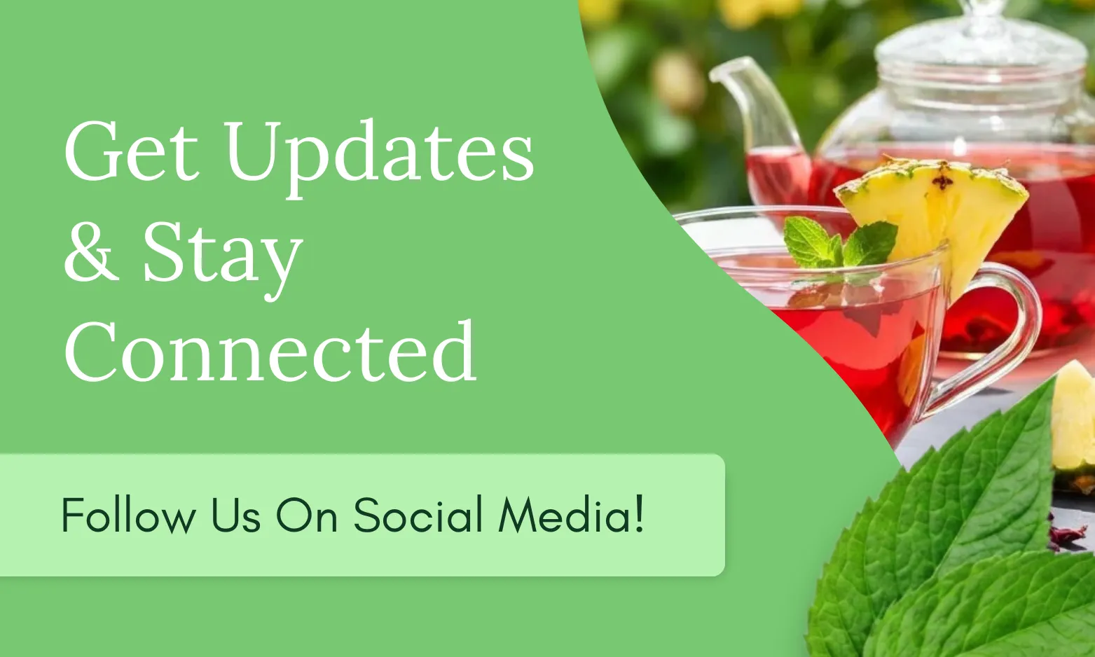 Banner promoting social media