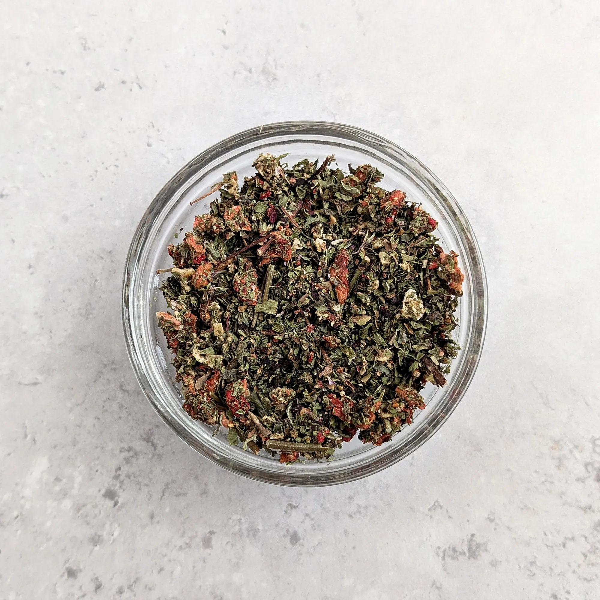 tropical tea blend in bowl photo